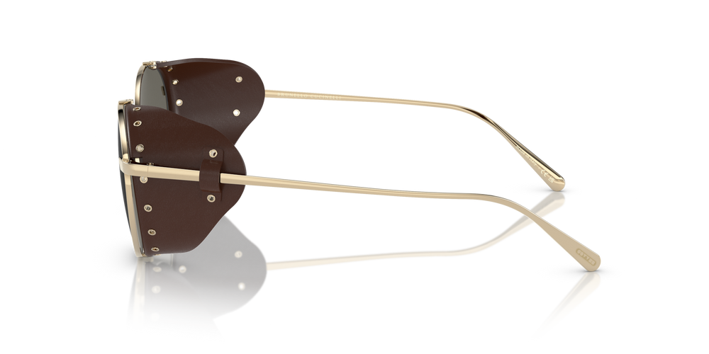 Oliver Peoples Cesarino-L with Gold/Sequoia Leather frame and Grey lenses - image 4