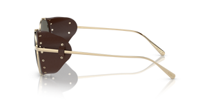 Oliver Peoples Cesarino-L con montura Gold/Sequoia Leather y lentes Gris - imagen 4