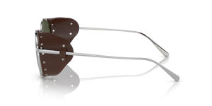 Sie Oliver Peoples Cesarino-L mit Brushed Silver/Sequoia Leather Gestell und Grün Gläsern - Bild 4