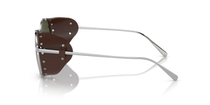 Oliver Peoples Cesarino-L con montura Brushed Silver/Sequoia Leather y lentes Verde - imagen 4