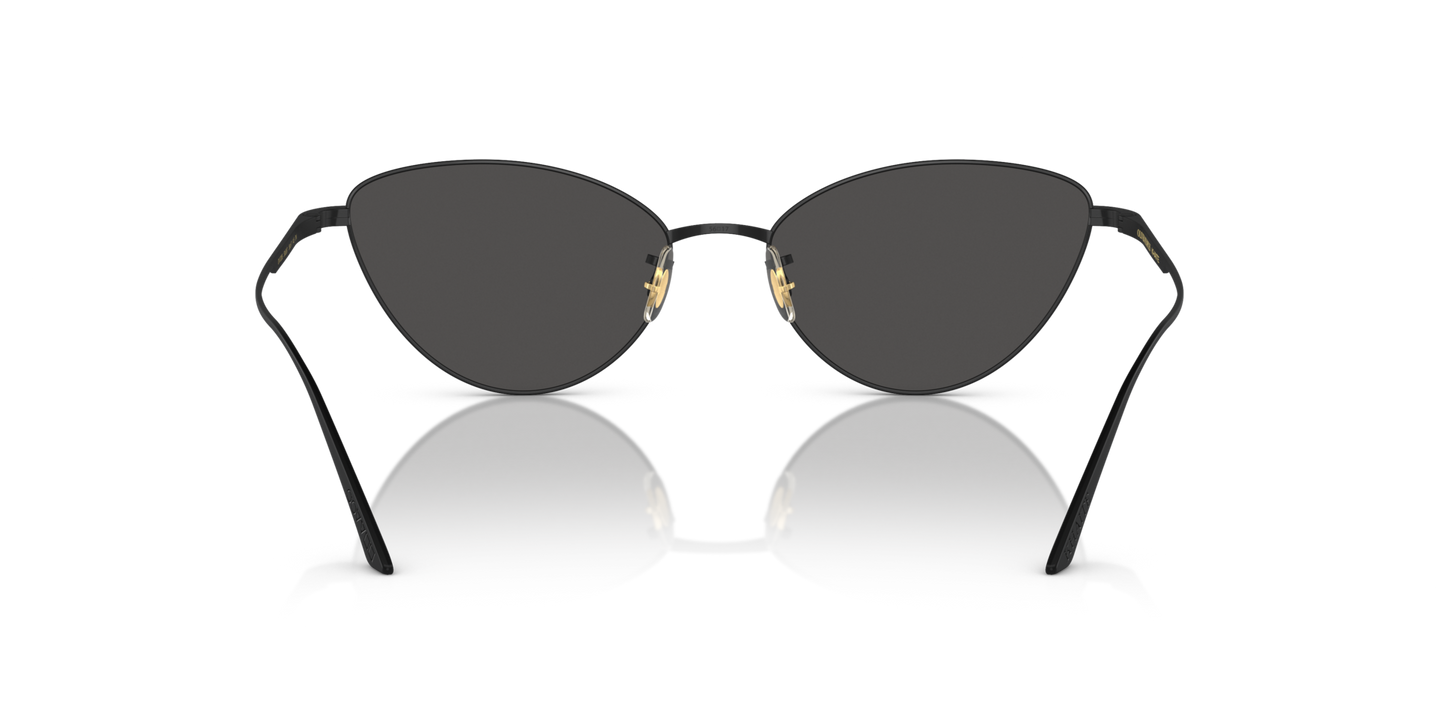 Oliver Peoples 1998C con montura Negro Mate y lentes Gris - Imagen Plaquetas nasales