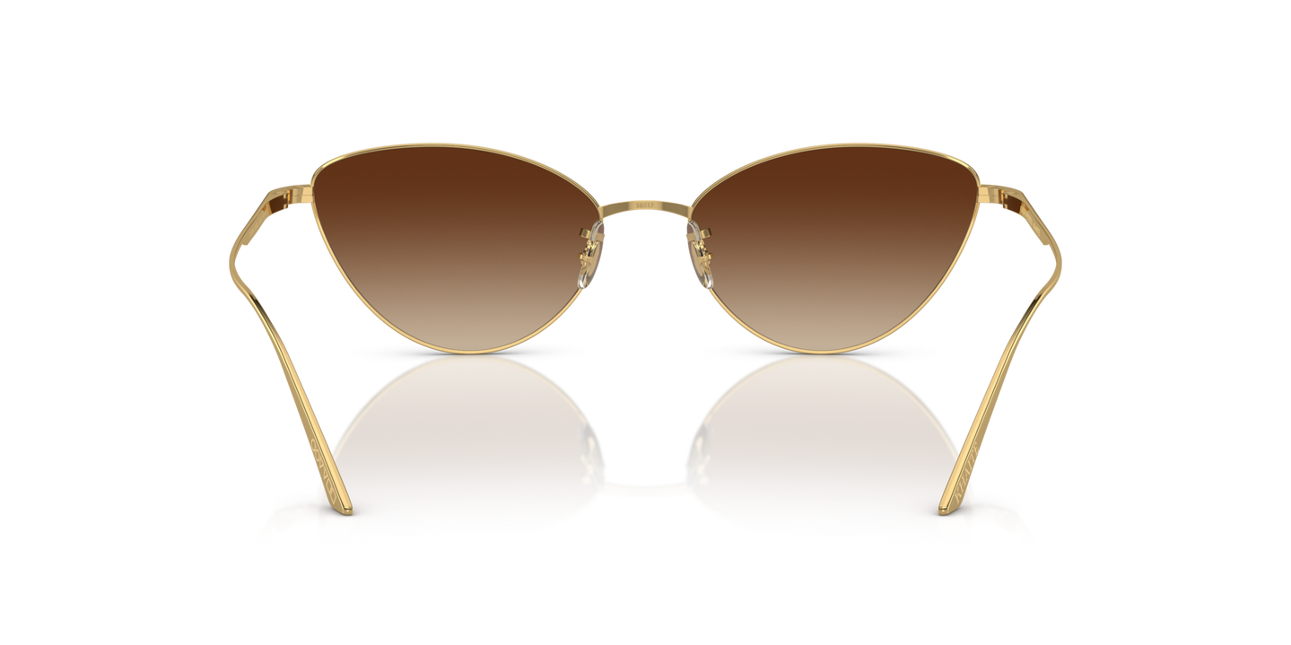 Sie Oliver Peoples 1998C mit Gold Gestell und Braun Gläsern - Bild Stegplättchen
