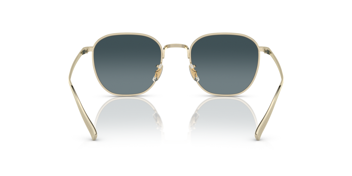 Sie Oliver Peoples Rynn mit 18k Gold Plated Gestell und Blau Gläsern - Bild Stegplättchen