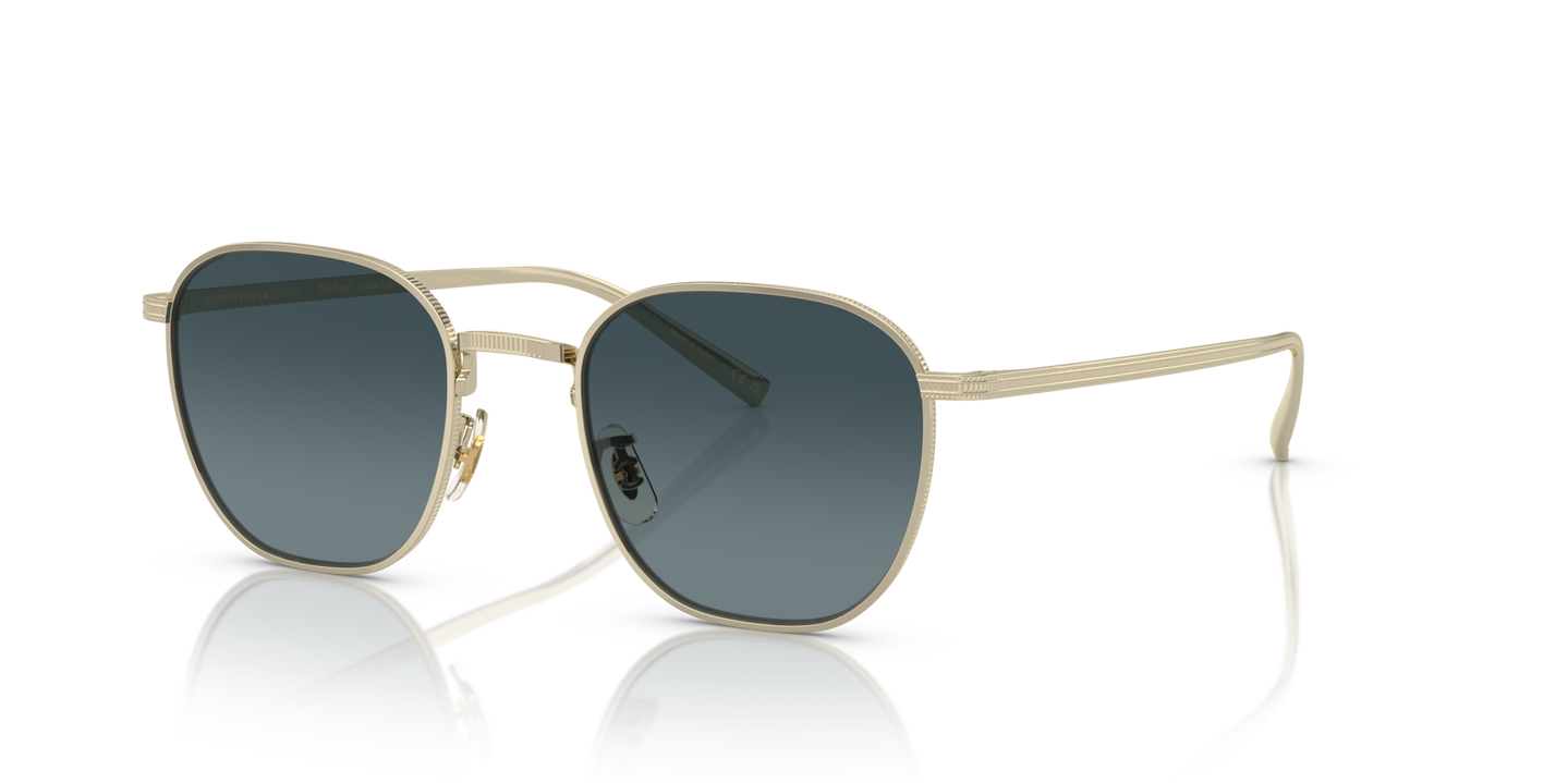 Sie Oliver Peoples Rynn mit 18k Gold Plated Gestell und Blau Gläsern - Bild Filigranarbeiten