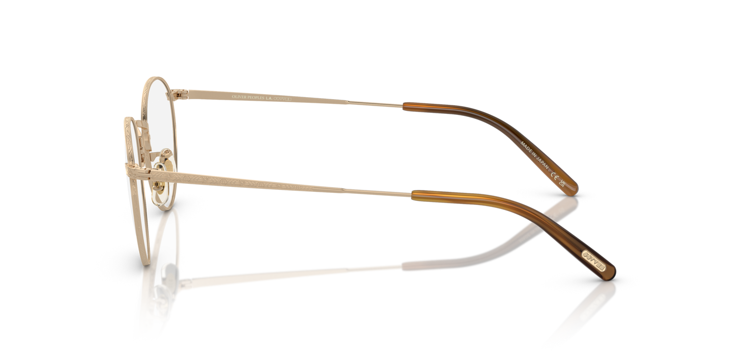 Oliver Peoples OP-47 with Gold frame - Image Temple Tip