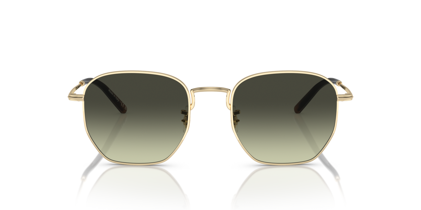 Oliver Peoples Kierney Sun avec une monture Or et des verres Vert - Image Verres