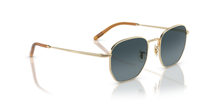 Sie Oliver Peoples Kierney Sun mit Gold Gestell und Blau Gläsern - Das Bild 3