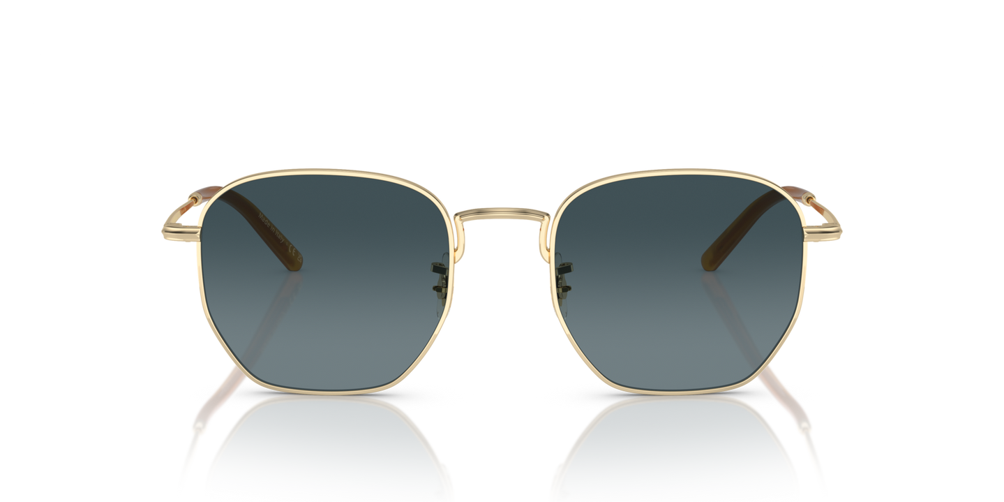 Sie Oliver Peoples Kierney Sun mit Gold Gestell und Blau Gläsern - Bild Gläser