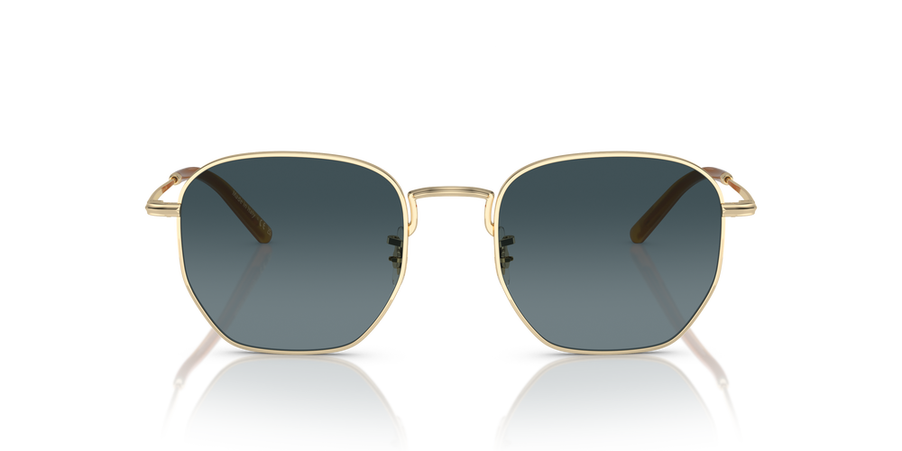 Sie Oliver Peoples Kierney Sun mit Gold Gestell und Blau Gläsern - Das Bild 2