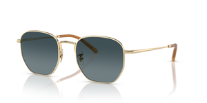 Sie Oliver Peoples Kierney Sun mit Gold Gestell und Blau Gläsern - Das Bild 1
