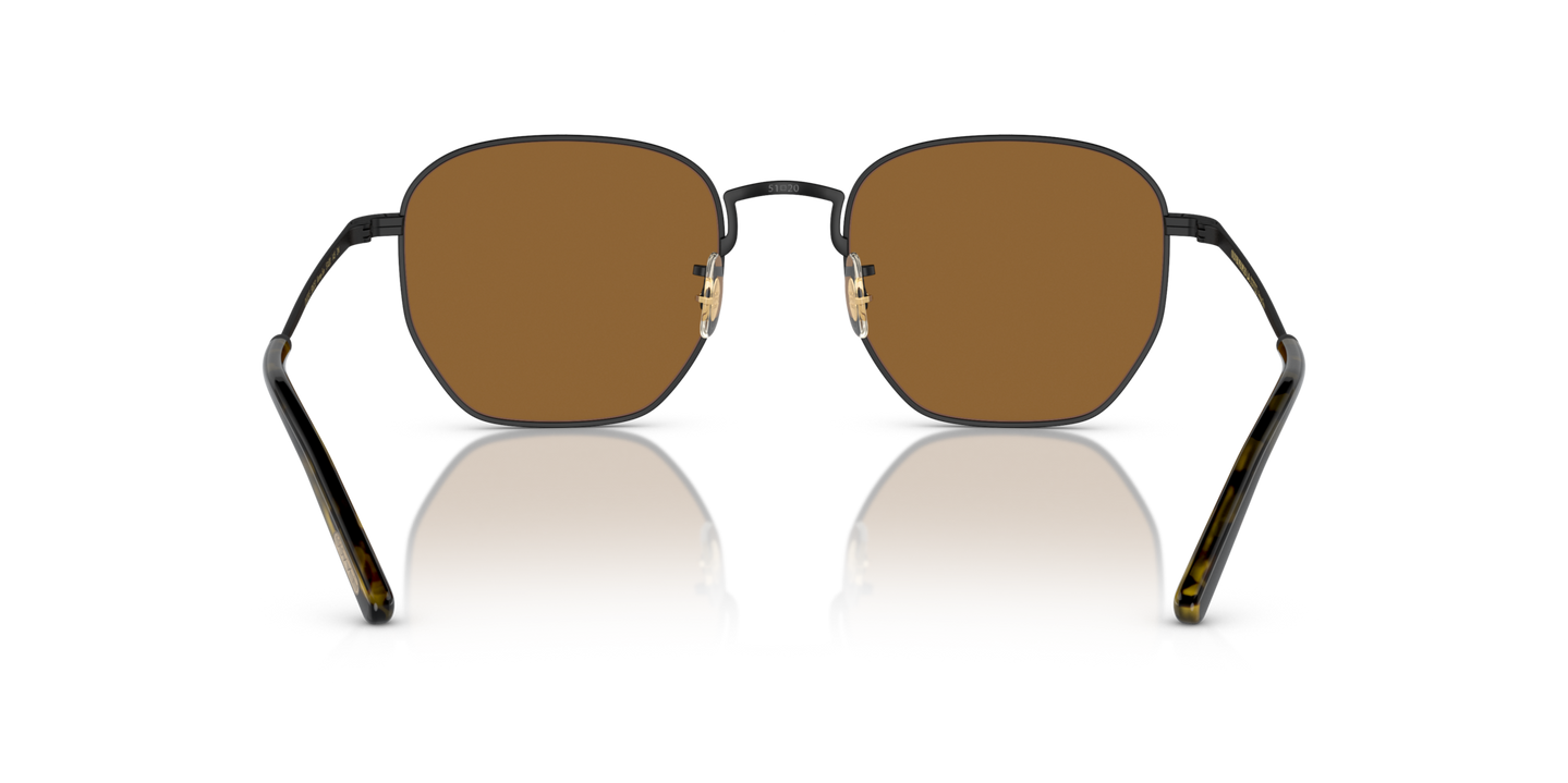 Oliver Peoples Kierney Sun with Matte Black frame and Brown lenses - Image Nosepads