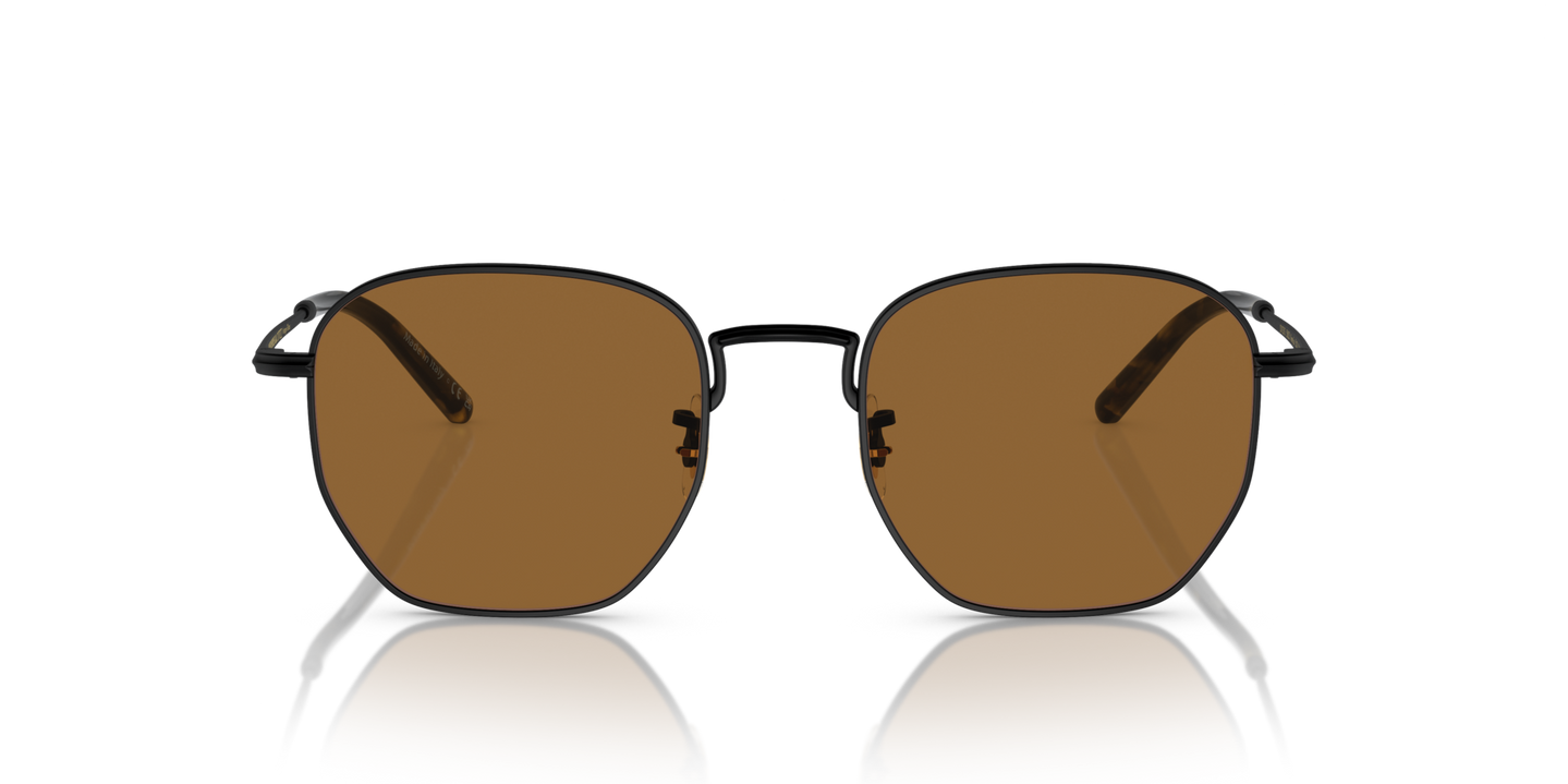 Oliver Peoples Kierney Sun with Matte Black frame and Brown lenses - Image Lenses