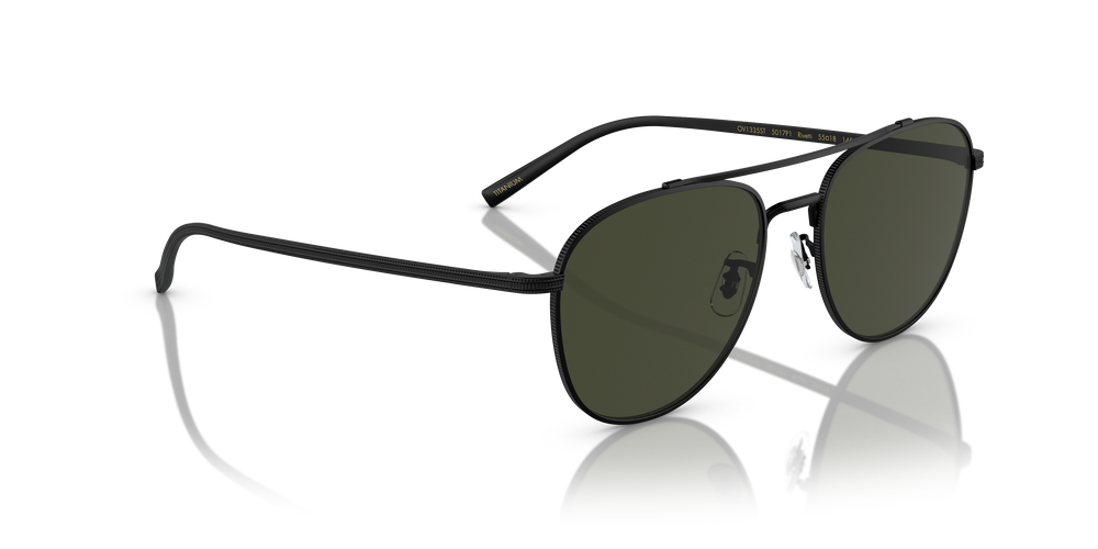 Oliver Peoples Rivetti con montatura Nero Opaco e lenti  Verde - L'immagine 3