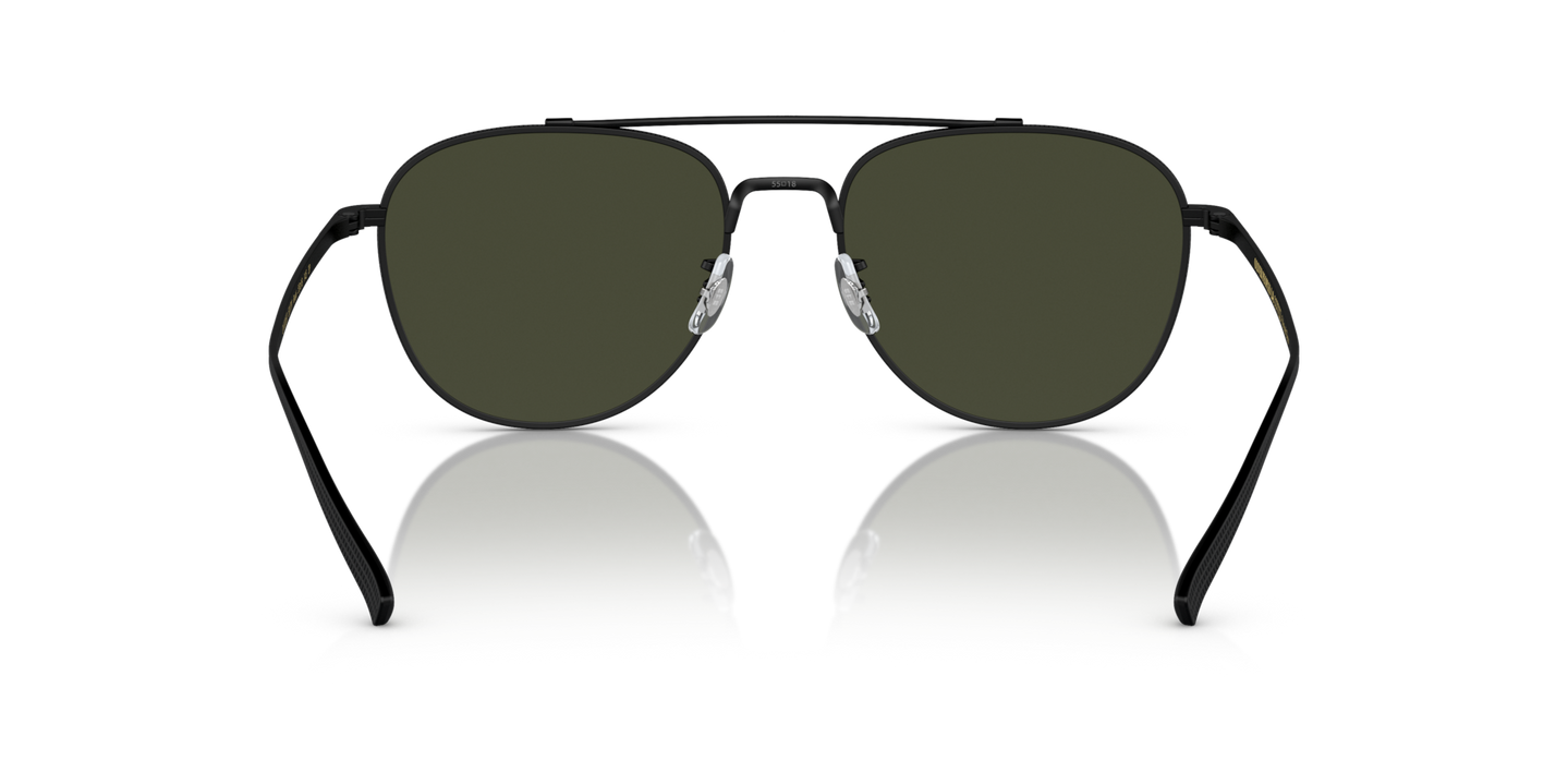 Oliver Peoples Rivetti with Matte Black frame and Green lenses - Image Nosepads