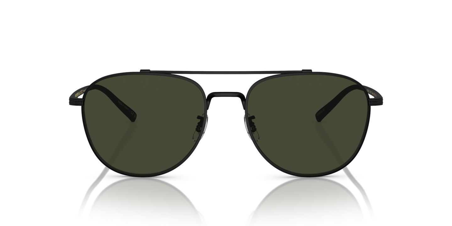 Oliver Peoples Rivetti with Matte Black frame and Green lenses - Image Material