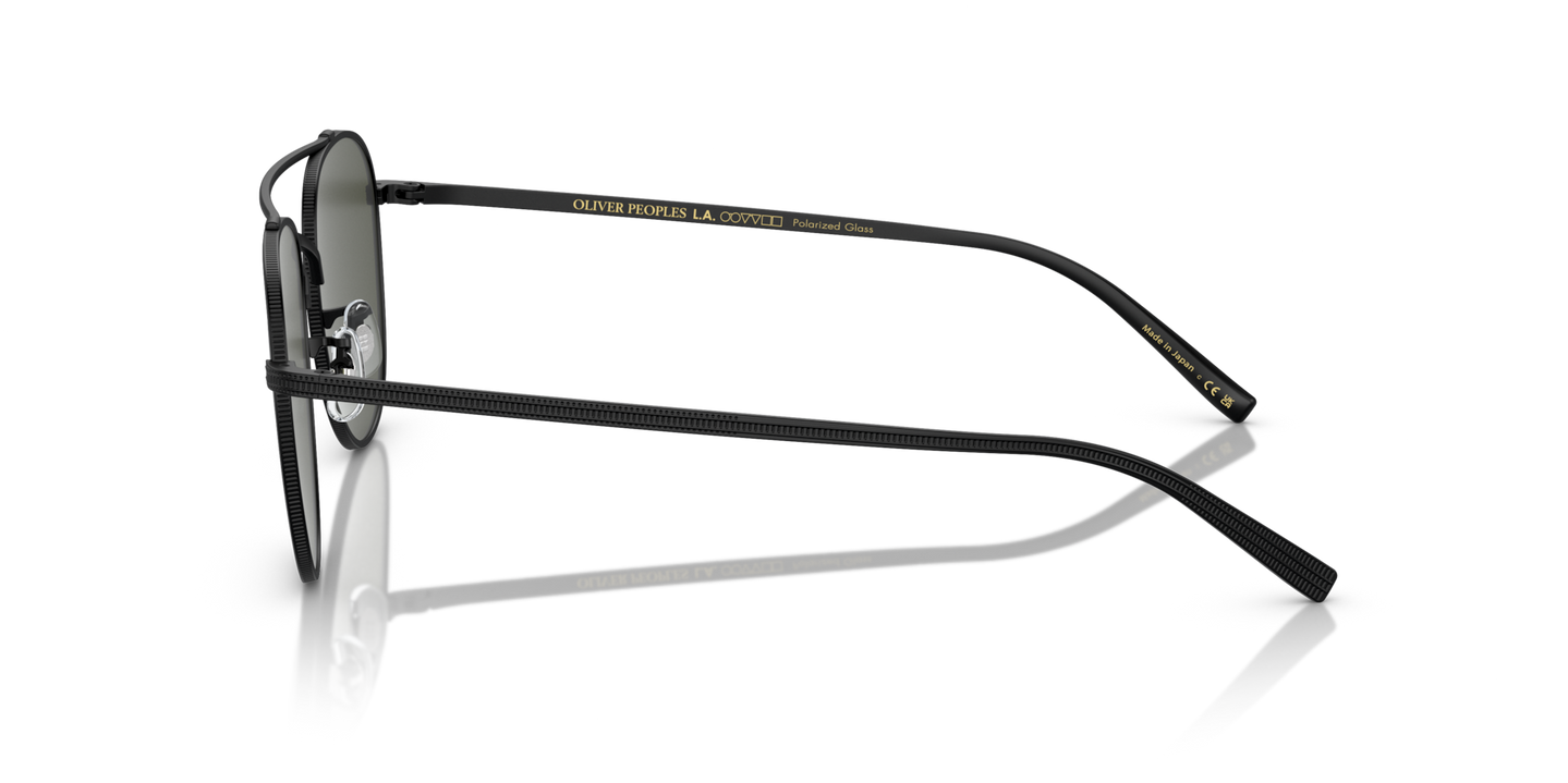 Oliver Peoples Rivetti with Matte Black frame and Green lenses - Image Filigree