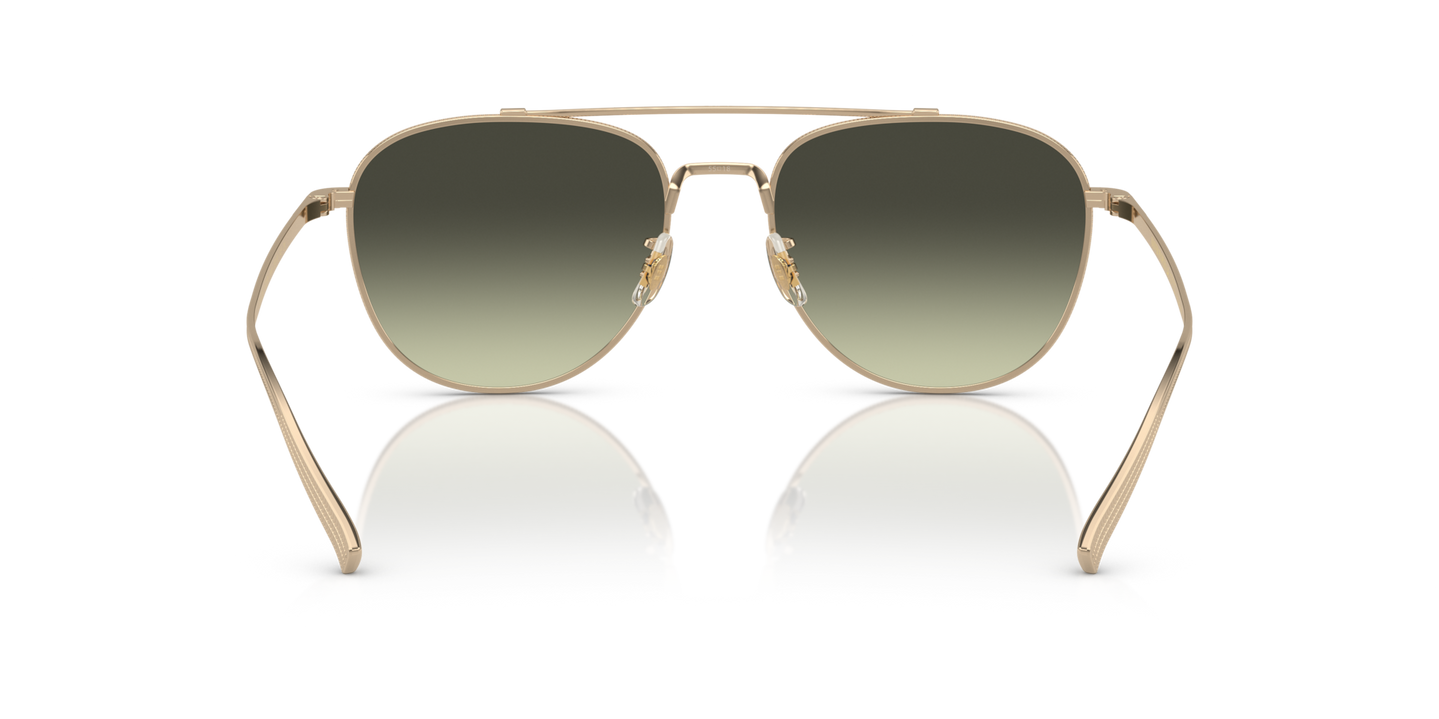 Oliver Peoples Rivetti with Gold frame and Green lenses - Image Nosepads