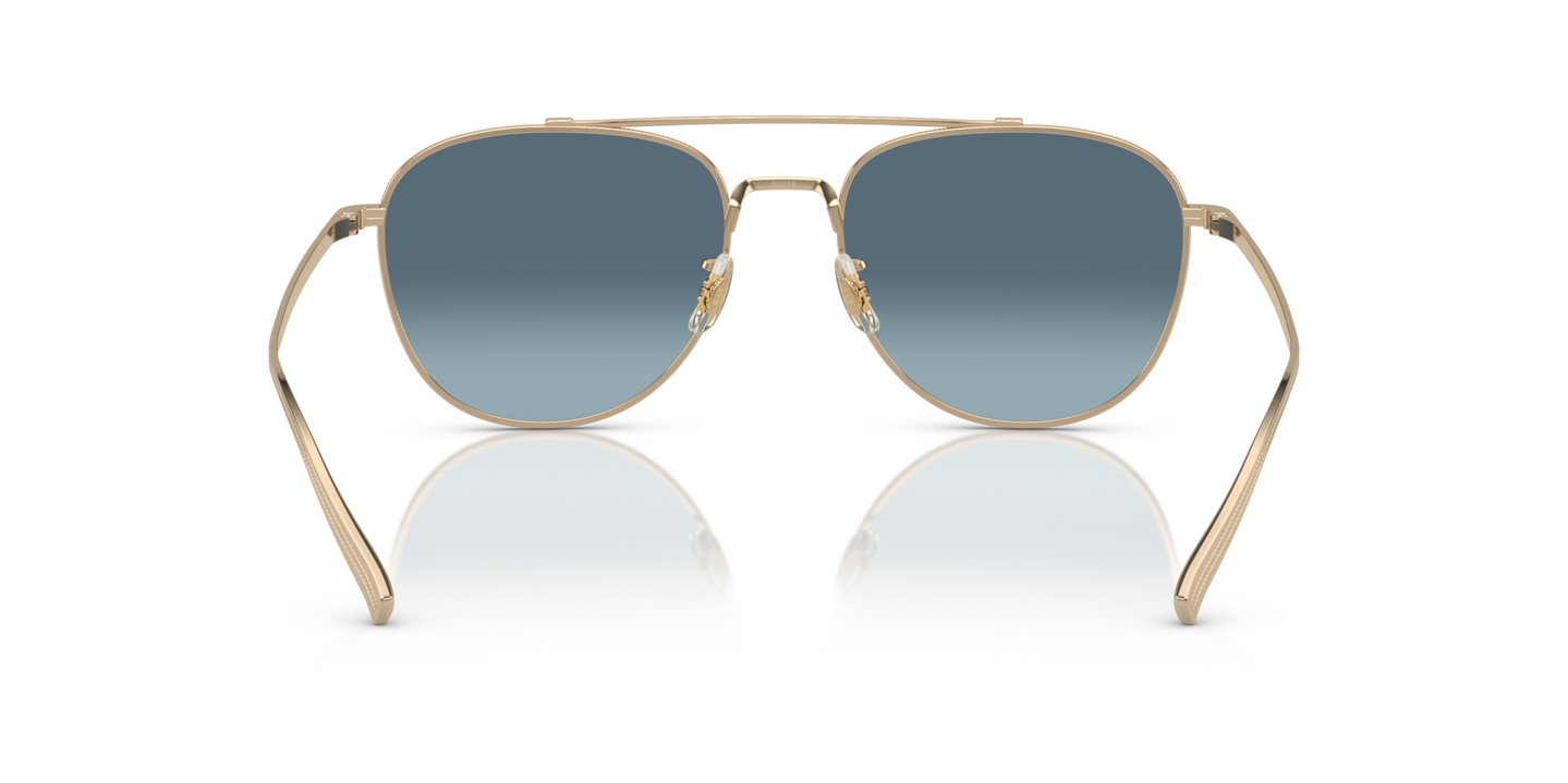 Oliver Peoples Rivetti with Gold frame and Blue lenses - Image Nosepads