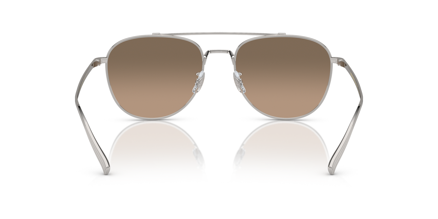 Oliver Peoples Rivetti with Silver frame and Brown lenses - Image Nosepads