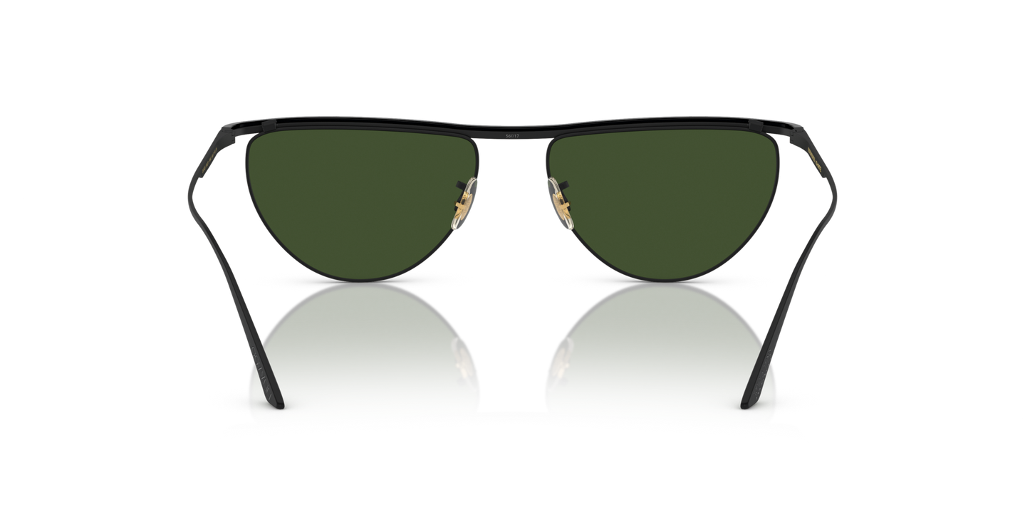Oliver Peoples 1984C with Matte Black frame and Green lenses - Image Nosepads