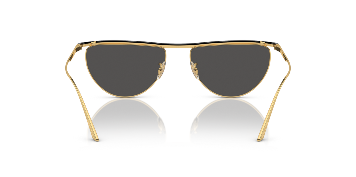 Oliver Peoples 1984C with Gold/Black frame and Grey lenses - Image Nosepads