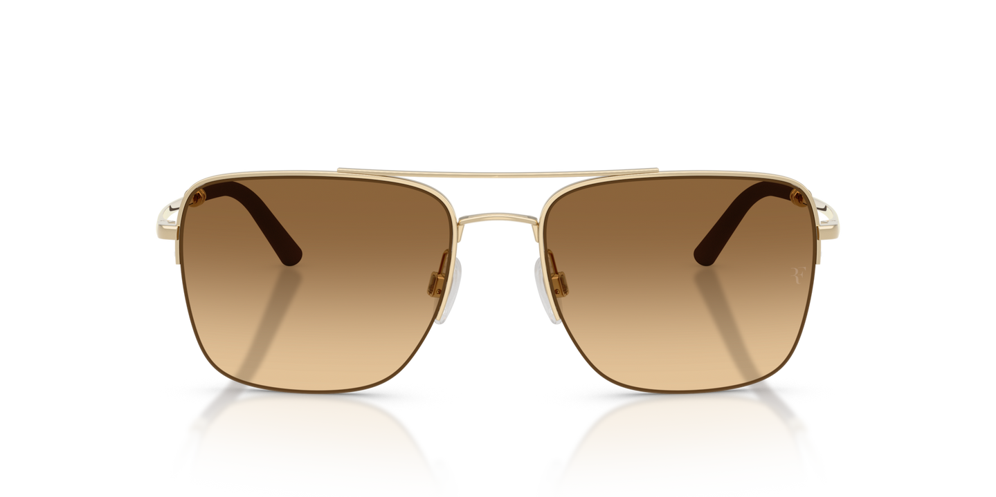 Oliver Peoples R-2 with Gold frame and Brown lenses - Image Performance Lenses
