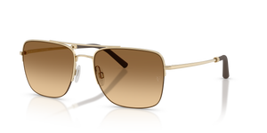 Oliver Peoples R-2 with Gold frame and Brown lenses - Image 1