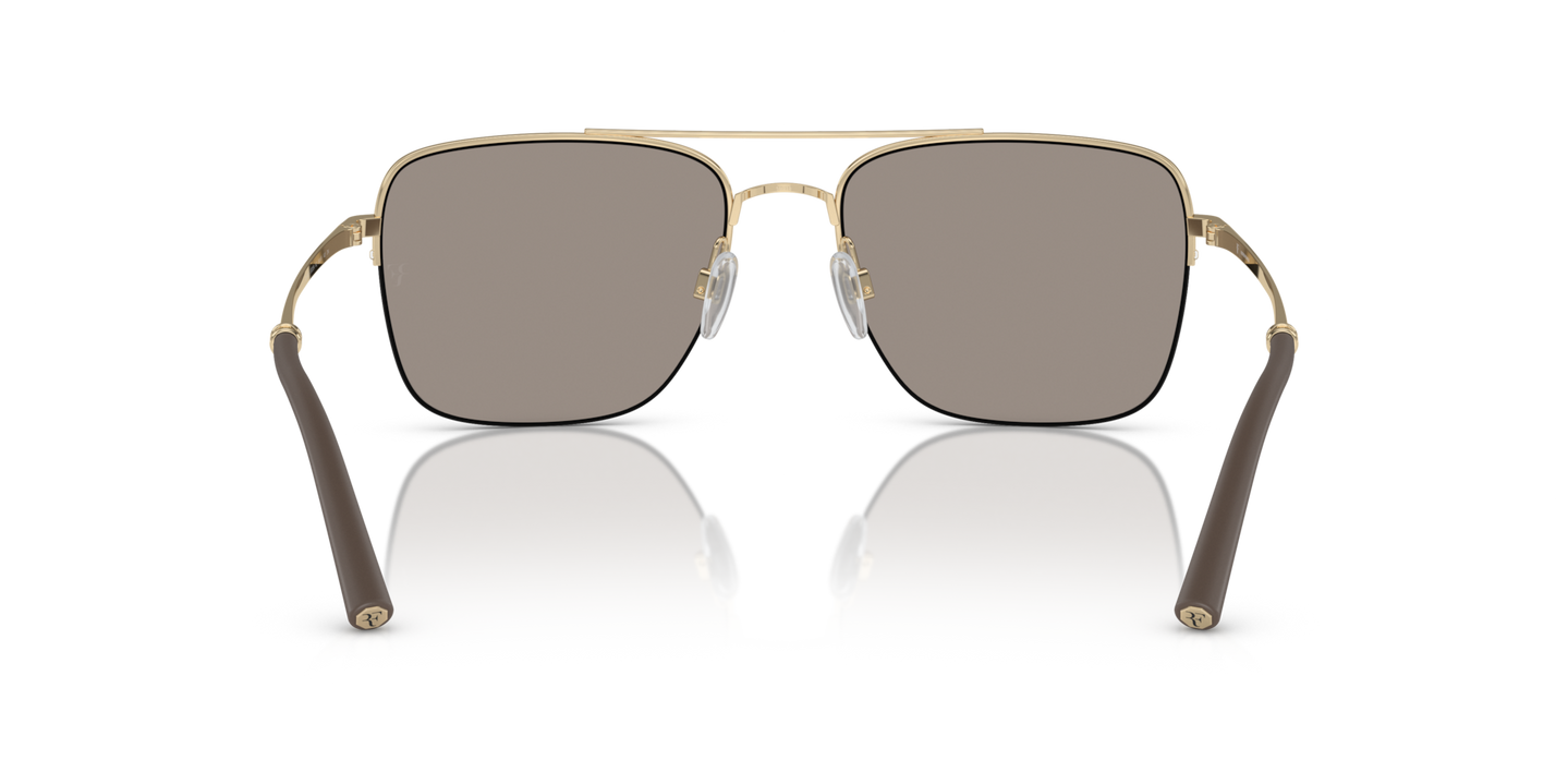 Oliver Peoples R-2 with Umber/Gold frame and Gold lenses - Image Nosepads
