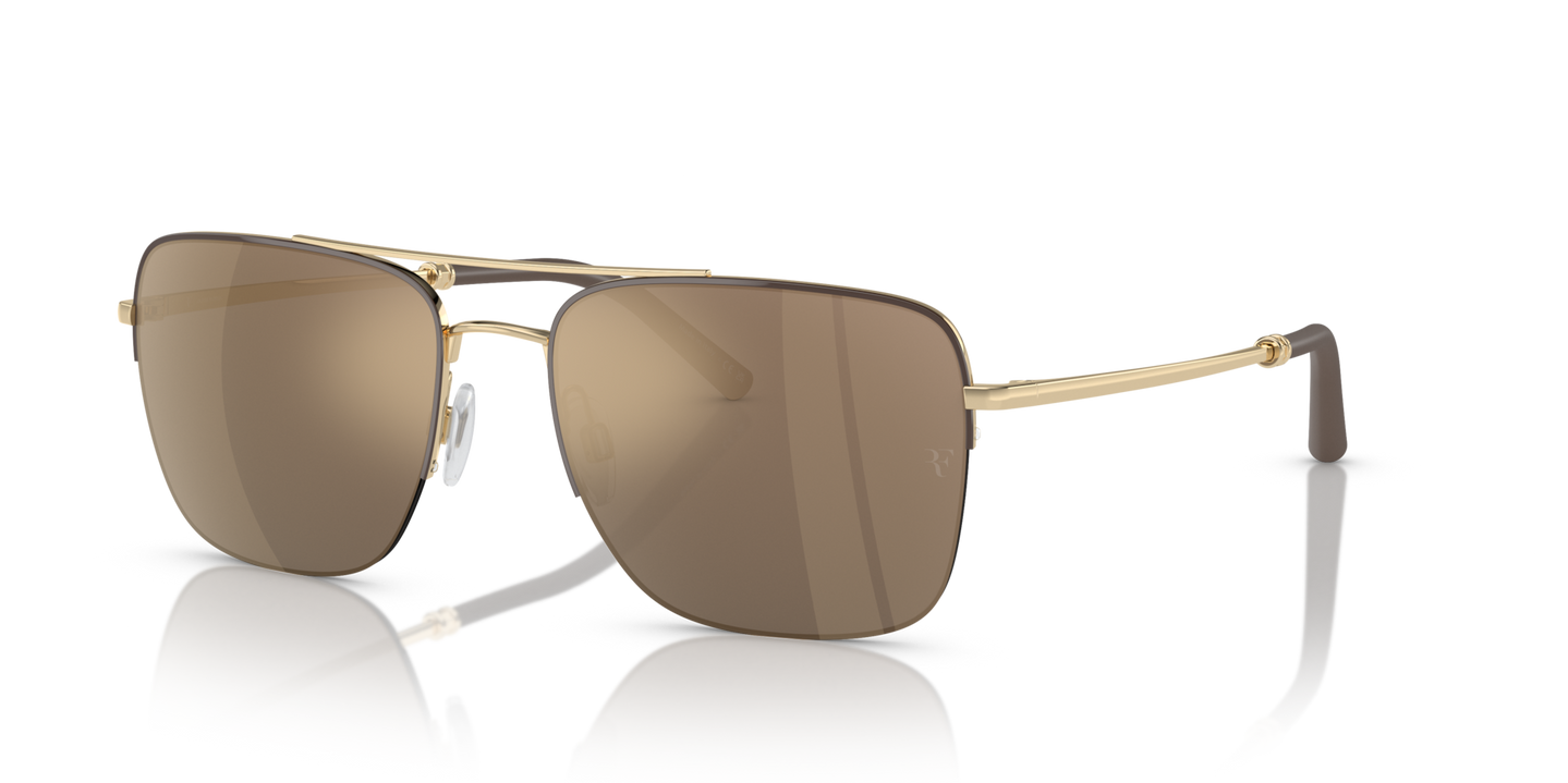 Oliver Peoples R-2 with Umber/Gold frame and Gold lenses - Image Eyewire Details