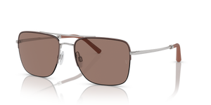 Oliver Peoples R-2 with Brick/Silver frame and Brown lenses - Image 1