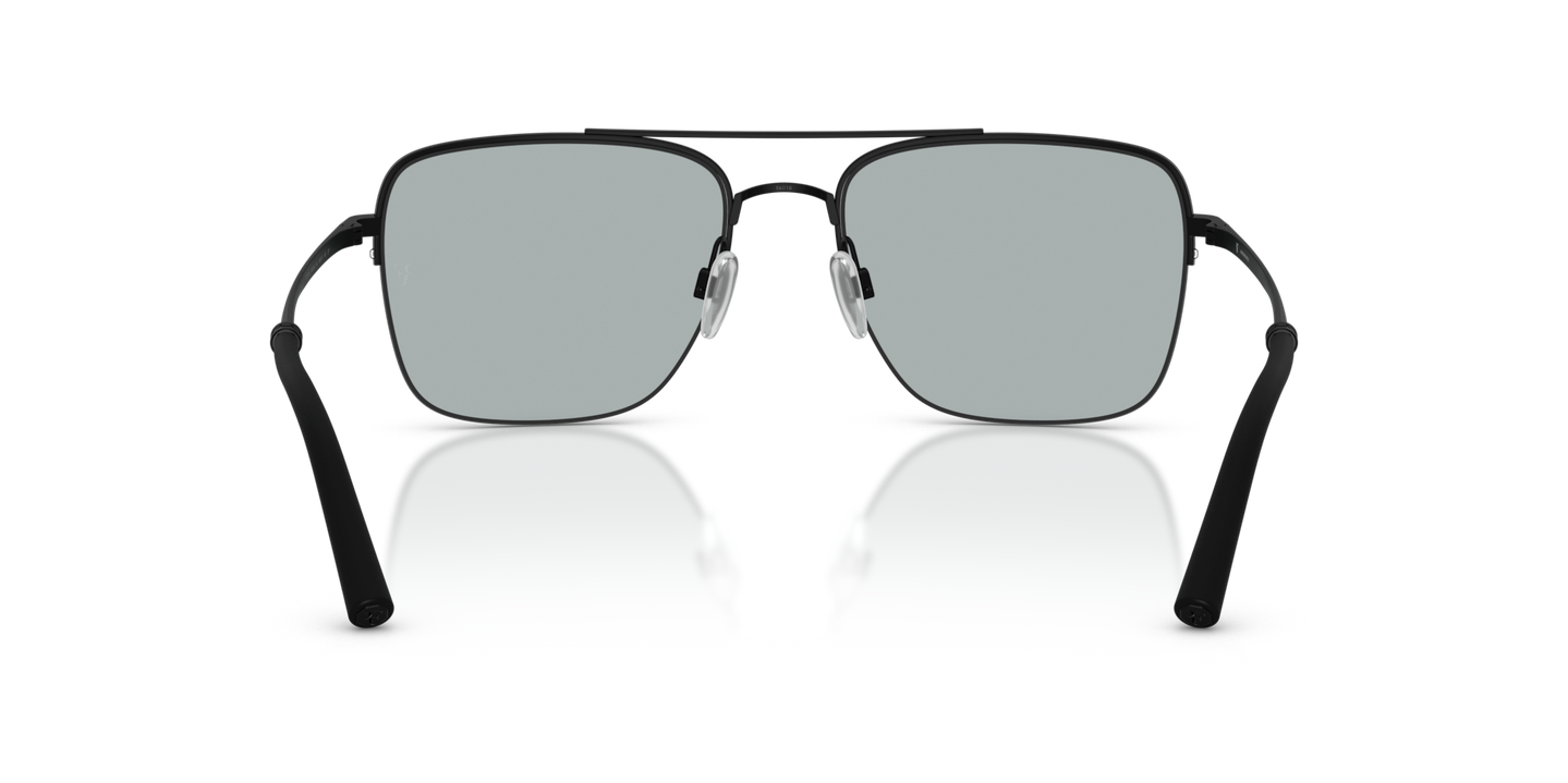 Oliver Peoples R-2 with Matte Black frame and Grey lenses - Image Nosepads