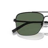Sie Oliver Peoples R-2 mit Schwarz/Mattschwarz Gestell und Grün Gläsern - Variant