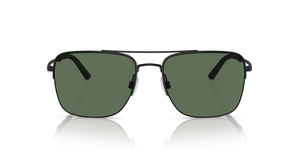 Oliver Peoples R-2 con montatura Nero/Nero opaco e lenti  Verde - L'immagine 2