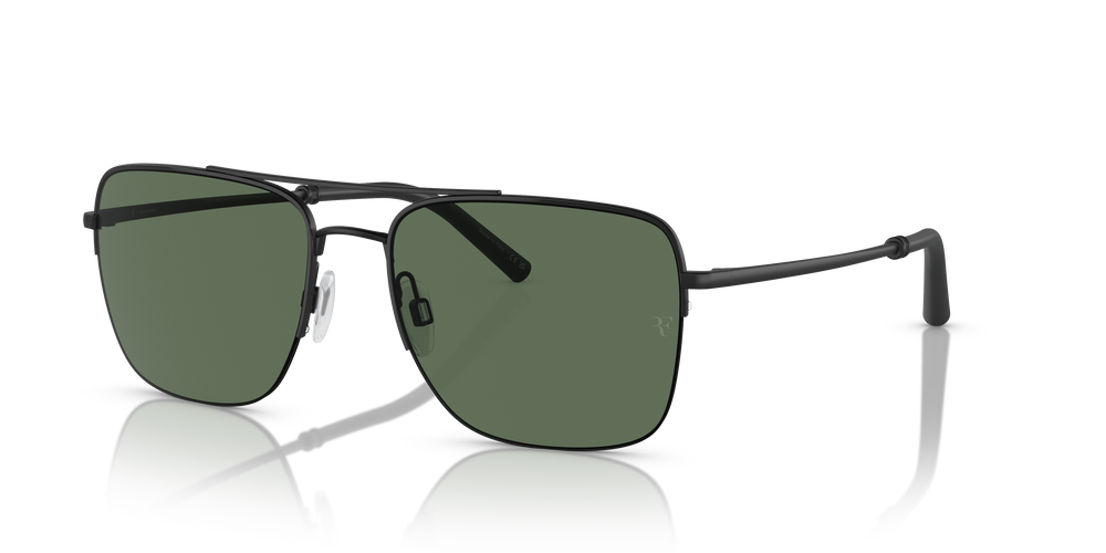 Sie Oliver Peoples R-2 mit Schwarz/Mattschwarz Gestell und Grün Gläsern - Das Bild 2