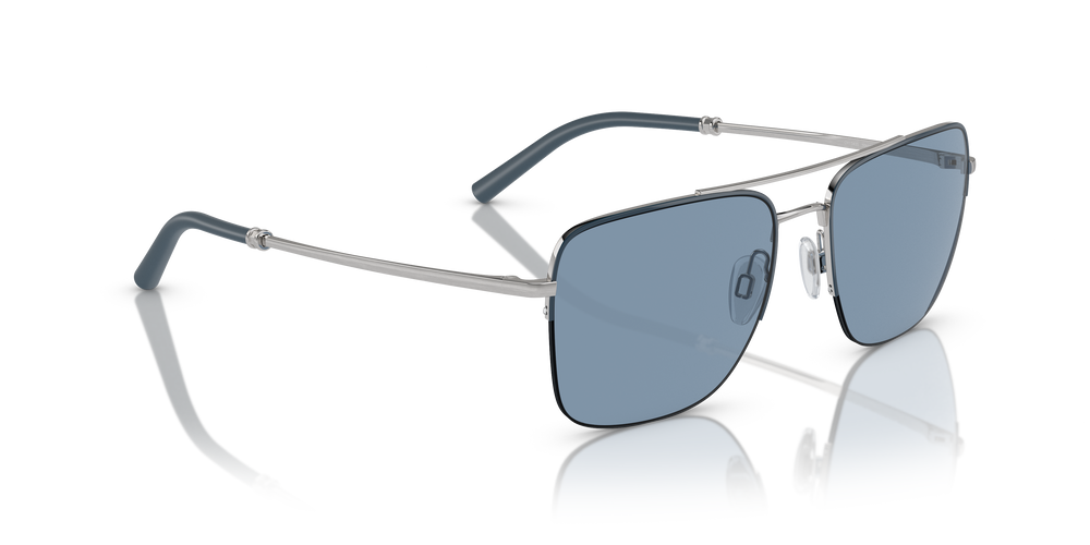 Oliver Peoples R-2 with Blue Ash/Brushed Silver frame and Blue lenses - Image 3