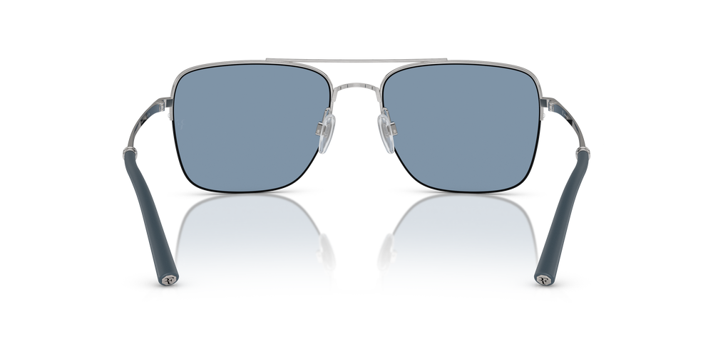 Oliver Peoples R-2 with Blue Ash/Brushed Silver frame and Blue lenses - Image 5