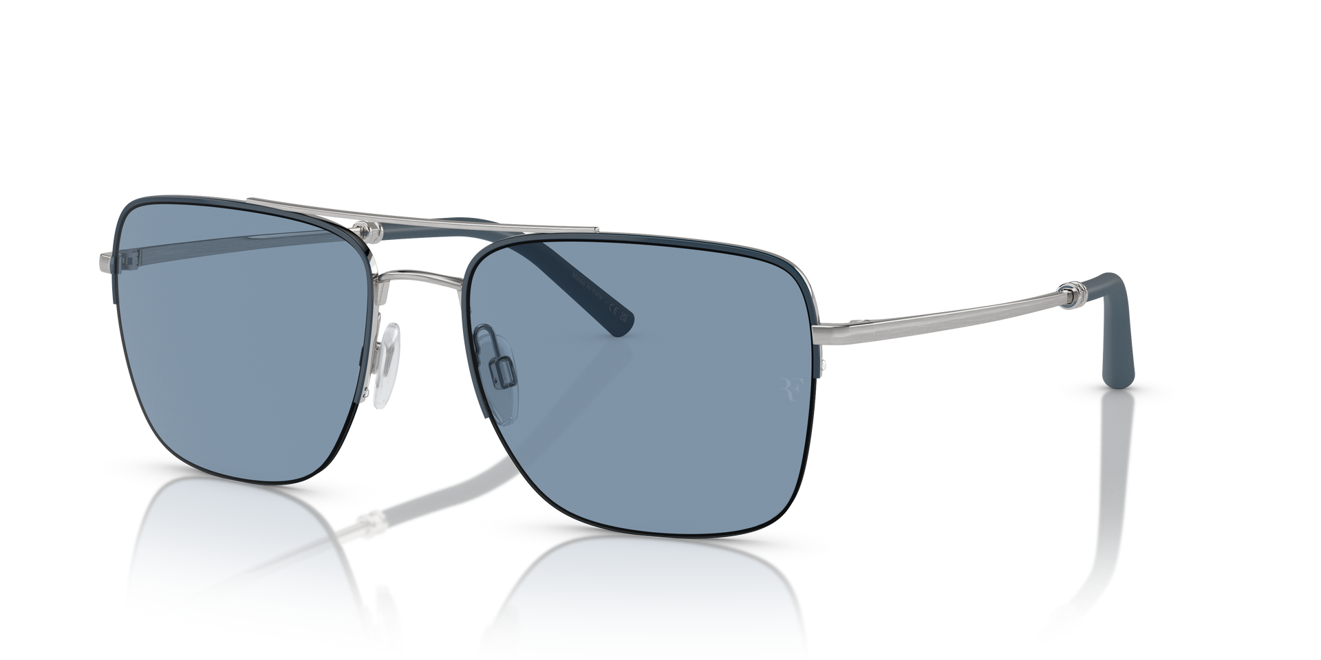 Oliver Peoples R-2 with Blue Ash/Brushed Silver frame and Marine