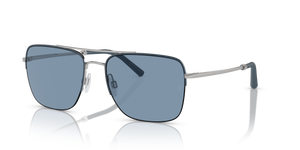 Oliver Peoples R-2 with Blue Ash/Brushed Silver frame and Blue lenses - Image 1