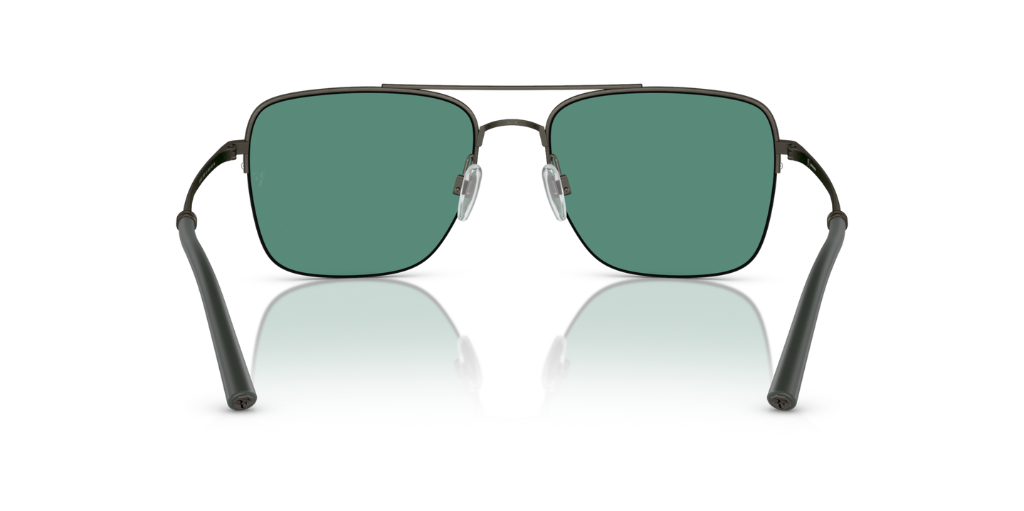 Oliver Peoples R-2 with Ryegrass/Pewter frame and Green lenses - Image Nosepads