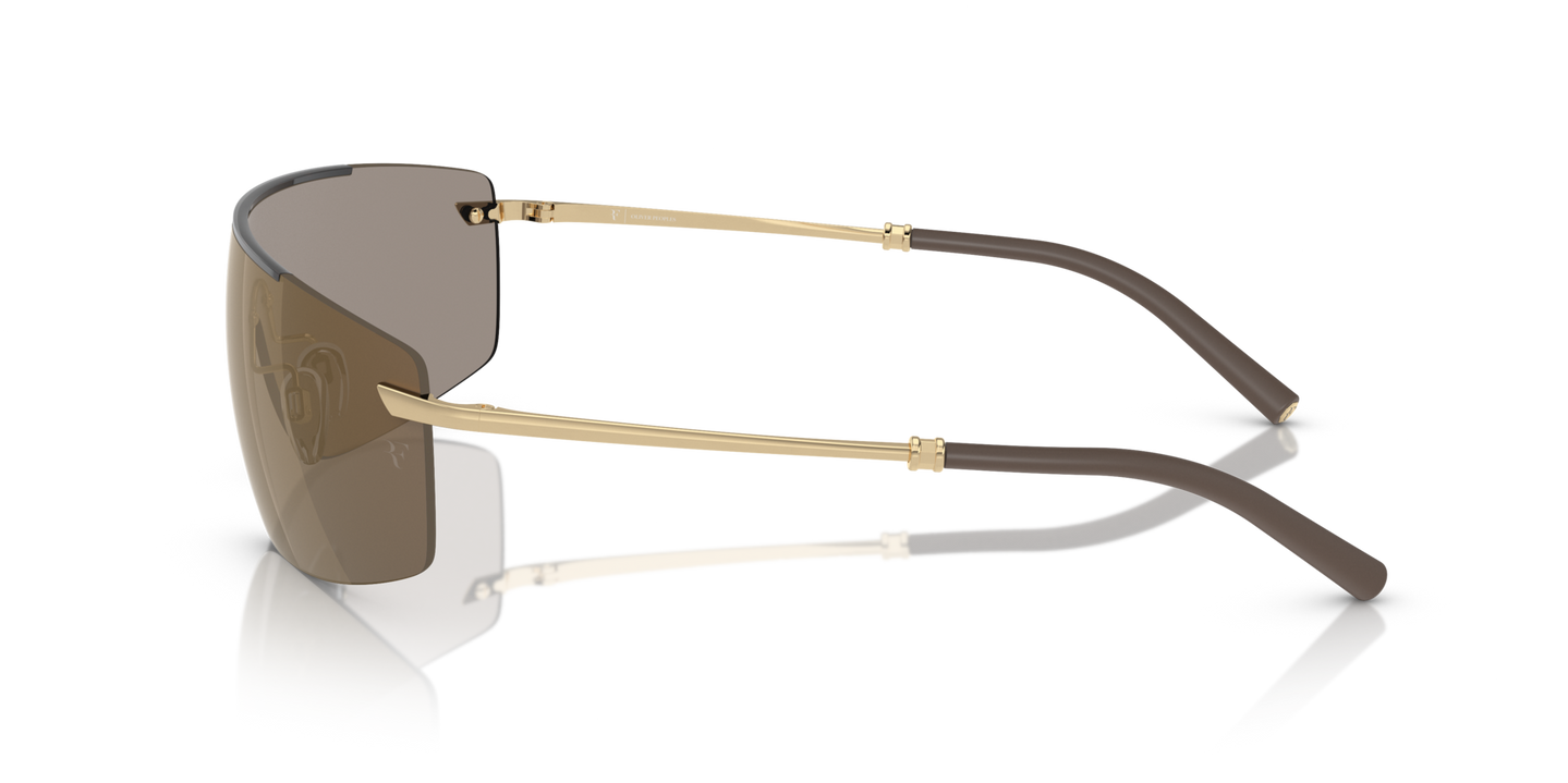 Oliver Peoples R-5 avec une monture Écaille de tortue/Or et des verres Or - Image Manchons en caoutchouc
