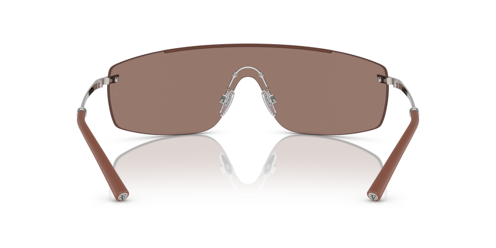 Oliver Peoples R-5 avec une monture Brique/argent et des verres Brun - L'image 5