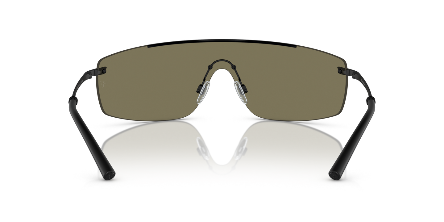 Oliver Peoples R-5 con montatura Nero/Nero opaco e lenti  Verde - Immagine Naselli