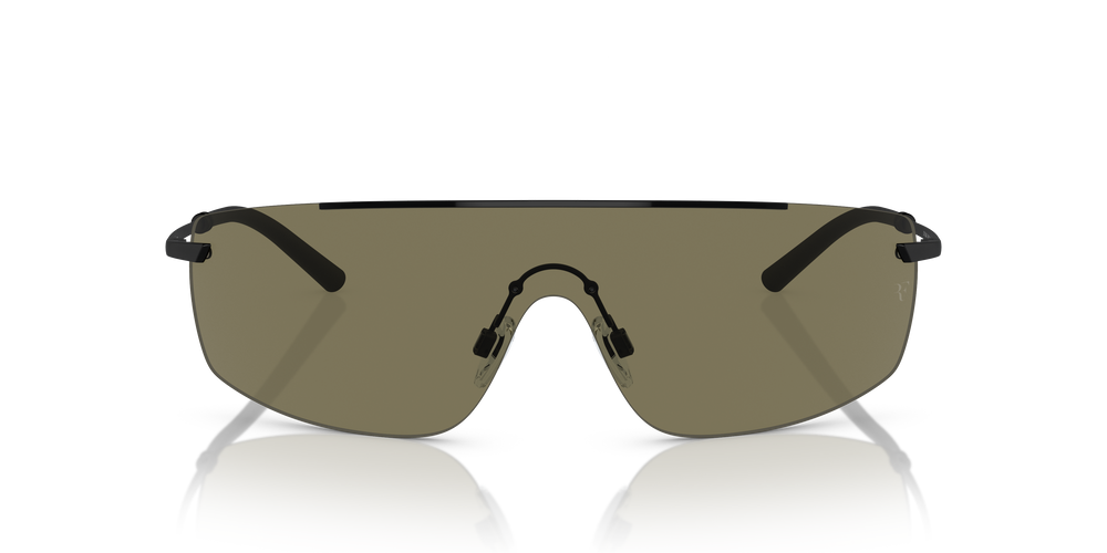 Oliver Peoples R-5 avec une monture Noir/Noir mat et des verres Vert - L'image 2