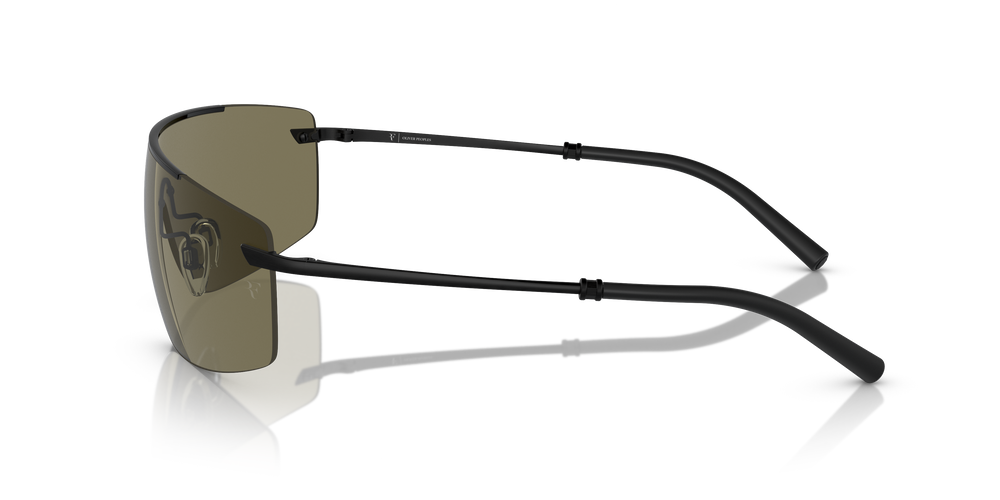 Oliver Peoples R-5 avec une monture Noir/Noir mat et des verres Vert - L'image 4