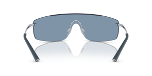 Oliver Peoples R-5 avec une monture Frêne bleu/argent brossé et des verres Bleu - L'image 5