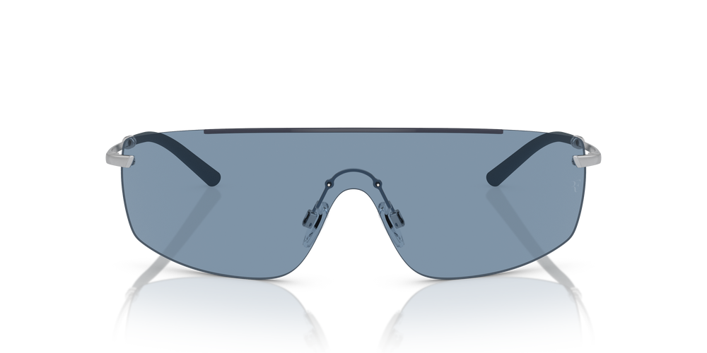 Oliver Peoples R-5 avec une monture Frêne bleu/argent brossé et des verres Bleu - L'image 2