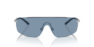 Oliver Peoples R-5 avec une monture Frêne bleu/argent brossé et des verres Bleu - L'image 2