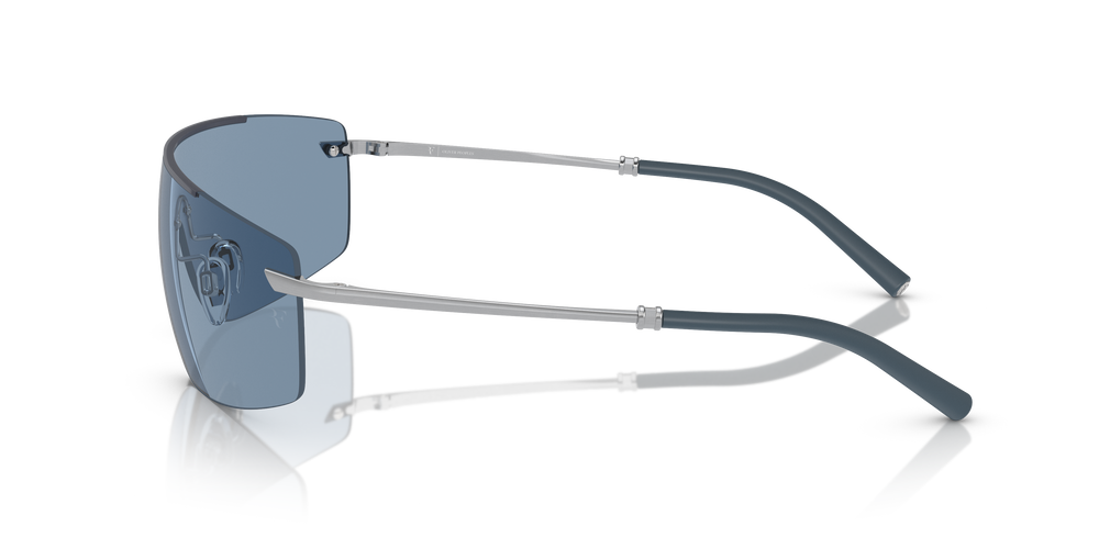 Oliver Peoples R-5 avec une monture Frêne bleu/argent brossé et des verres Bleu - L'image 4