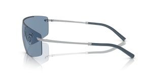 Oliver Peoples R-5 avec une monture Frêne bleu/argent brossé et des verres Bleu - L'image 4