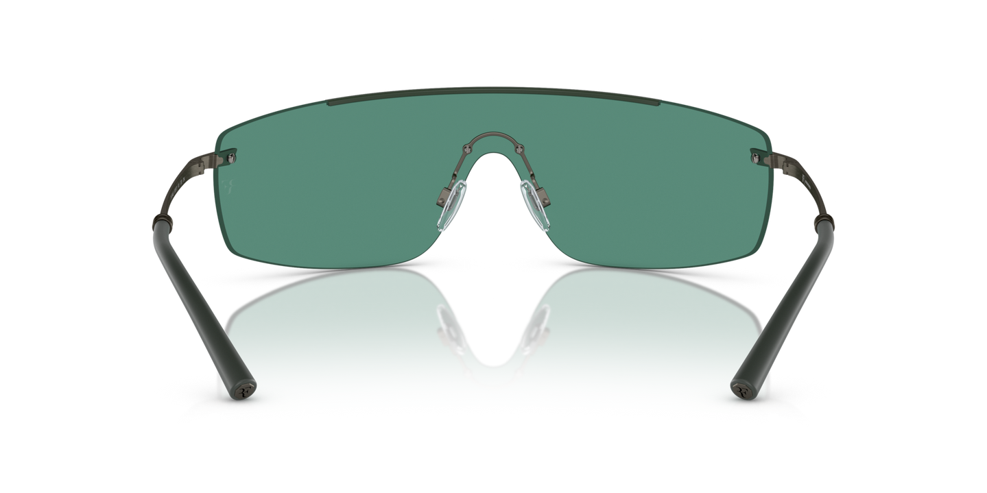 Oliver Peoples R-5 with Ryegrass/Pewter frame and Green lenses - Image Nosepads